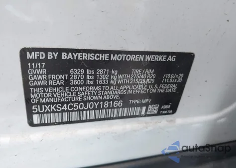 2018 BMW X5 xDrive35D z USA, uszkodzony, nr VIN 5UXKS4C50J0Y18166